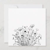 Donker Zwart Wit Bloemen Elegante Huwelijk Dank u Kaart (Achterkant)