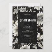 Donker  Zwart & Wit Damask Vrijgezellenfeest Kaart (Voorkant)