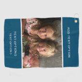 Donkerblauw Aangepaste foto Golfhanddoek (Horizontaal)