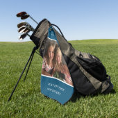 Donkerblauw Aangepaste foto Golfhanddoek (Groen)