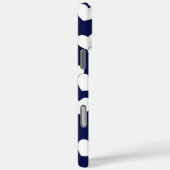 Donkerblauw, aangepaste naam Sjabloon, witte harte Case-Mate iPhone Case (Achterkant / Rechts)