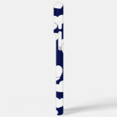 Donkerblauw, aangepaste naam Sjabloon, witte harte Case-Mate iPhone Case (Achterkant / Links)
