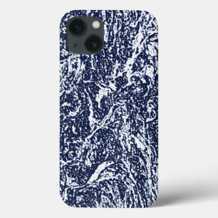 Donkerblauw Abstract patroon iPhone 13 Hoesje