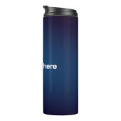 Donkerblauw Abstract patroon | Voeg tekst toe Thermosbeker (Geroteerd rechts)