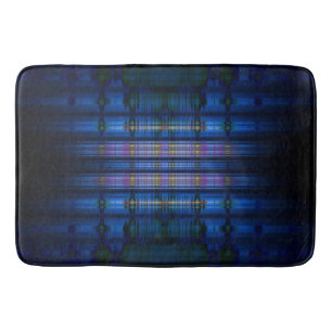 Donkerblauw blauwblauwpatroon badmat