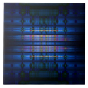 Donkerblauw blauwblauwpatroon tegeltje