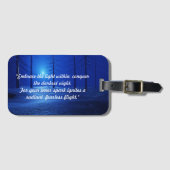 Donkerblauw bos modern monogram bagagelabel (Voorkant (horizontaal))