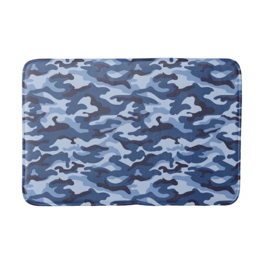 Donkerblauw camouflagepatroon badmat (Voorkant)