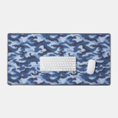 Donkerblauw camouflagepatroon bureaumat (Keyboard & Muis)