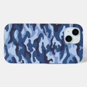Donkerblauw camouflagepatroon Case-Mate iPhone case (Achterkant (horizontaal))