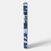 Donkerblauw camouflagepatroon Case-Mate iPhone case (Achterkant / Links)
