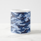 Donkerblauw camouflagepatroon extra grote beker (Voorkant)