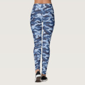 Donkerblauw camouflagepatroon leggings (Achterkant)