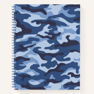 Donkerblauw camouflagepatroon notitieboek