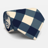 Donkerblauw, crème en leisteen grijs diagonaal gin stropdas (Opgerold)