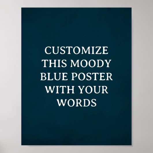 Donkerblauw Custom Wedding Poster Moody Formal (Voorkant)