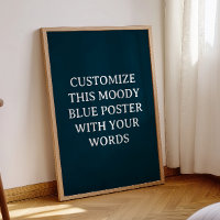 Donkerblauw Custom Wedding Poster Moody Formal