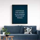 Donkerblauw Custom Wedding Poster Moody Formal