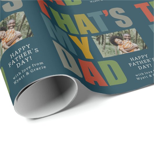 Donkerblauw dat is mijn vader Vaderdag Cadeaupapier (Rol Hoek)