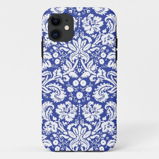 Donkerblauw demaspatroon Case-Mate iPhone case (Achterkant)