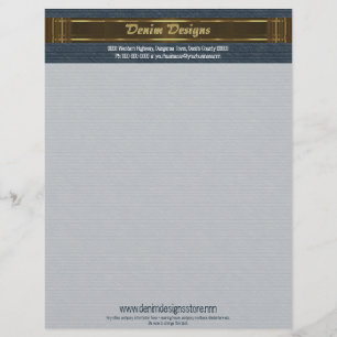 Donkerblauw Denim met bruine en gouden kleuren Custom Briefhoofd