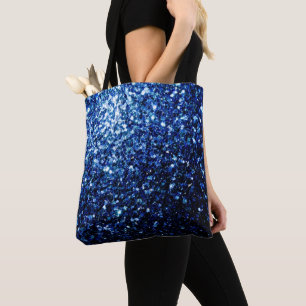 Donkerblauw diep glanzend nepschittertje fonkeltje tote bag