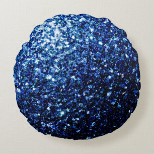 Donkerblauw diepe glanzende nepschittering glinste rond kussen