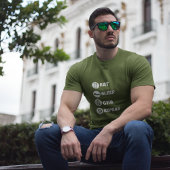 Donkerblauw Eat Sleep Gym Repo Pictogram T-shirt