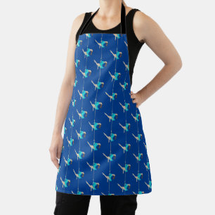 Donkerblauw en Blauwgroen poolfitness Schort