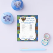 Donkerblauw en bruin ellephant Baby Boy Shower Gam Flyer (Enkel)