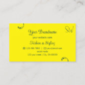 Donkerblauw en geel Modern  met Monogram Visitekaartje (Achterkant)