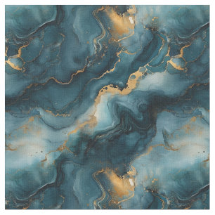 Donkerblauw en goud marmer stof