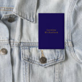 Donkerblauw en goud Schattige Minimalistische Eige Button (Insitu)