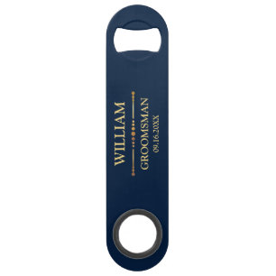 Donkerblauw en Goud Speed Flessenopener