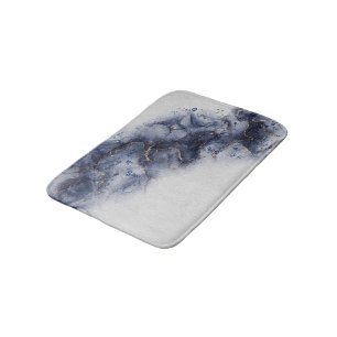 Donkerblauw en gouden waterverf inktmerken badmat