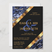 Donkerblauw en goudmarmer kaart (Voorkant)