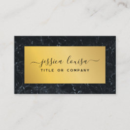 Donkerblauw en goudmarmer visitekaartje