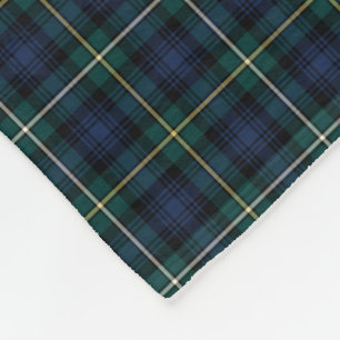 Donkerblauw en groene Campbell Clan Tartan Fleece Deken