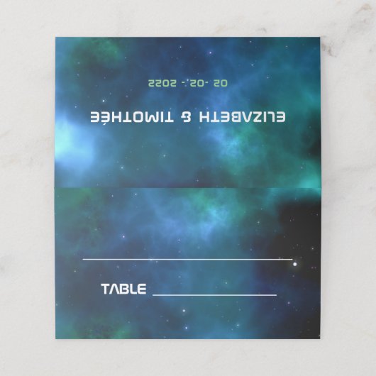 Donkerblauw en groene sterrenweddenschap (Buitenkant ongevouwen)