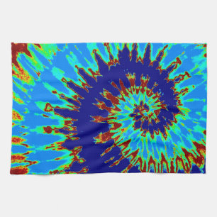 Donkerblauw en lichtblauw oog keukenhanddoek