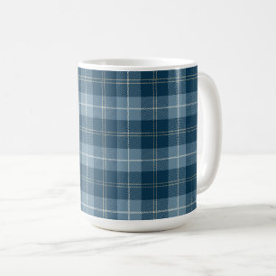 Donkerblauw en lichtblauw Schots geruit patroon Koffiemok