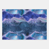 Donkerblauw en Paars zeewater Inpakpapier Vel (Voorkant 3)