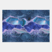 Donkerblauw en Paars zeewater Inpakpapier Vel (Voorkant 2)