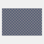 Donkerblauw en pasteelgrijs speldenpatroon inpakpapier vel (Voorkant)