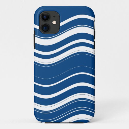 Donkerblauw en wit avy Stripes patroon Case-Mate iPhone Case (Achterkant)
