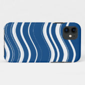 Donkerblauw en wit avy Stripes patroon Case-Mate iPhone Case (Achterkant (horizontaal))
