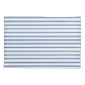 Donkerblauw en wit matras dat Narrow Stripe Kussensloop (Achterkant-Links)