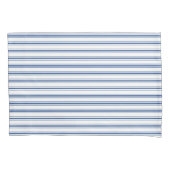 Donkerblauw en wit matras dat Narrow Stripe Kussensloop (Voorkant-Links)