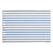 Donkerblauw en wit matras dat Narrow Stripe Kussensloop (Voorkant-Rechts)