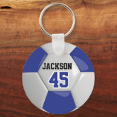 Donkerblauw en wit team Voetbal ⚽ Sleutelhanger (Voorkant)